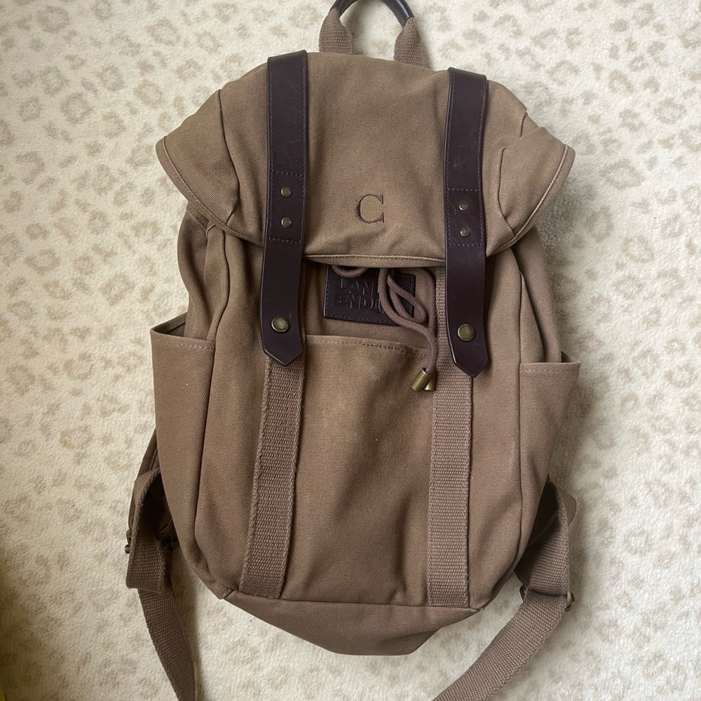 Lands' End Tan Canvas Backpack